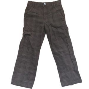 ---  Brown Plaid Pants Boy (Size 6
